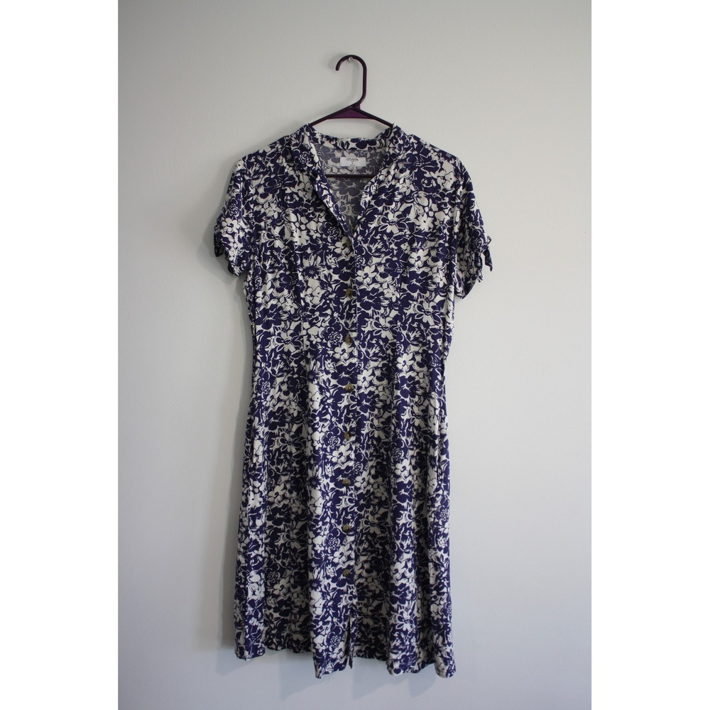 UNTUCKit Cottagecore 6 Floral Dress‎ Womens 6 Blue White Button spring flow